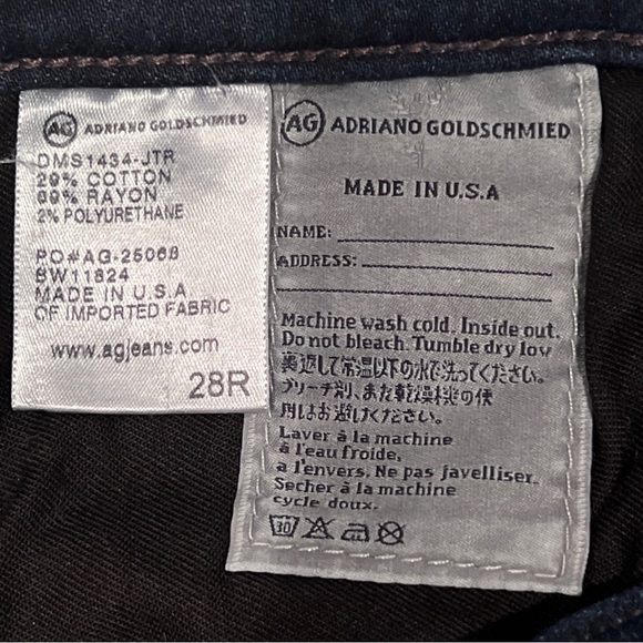 AG Adriano Goldschmidt The Prima Mid Rise cigarette Jeans Sz 28R EUC - Picture 9 of 11